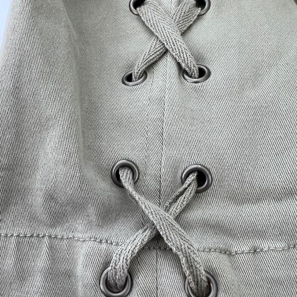 Sage Green Twill Lace-Up Back Drawstring Anorak - Picture 3 of 6